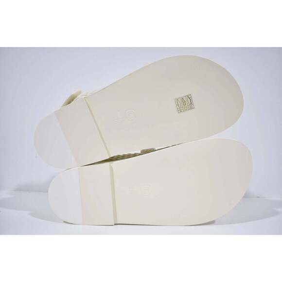 Chanel 22S Ivory White Knit CC Logo Mule Slide Strap Flat Dad Teva Sandal 37.5 - Picture 11 of 11